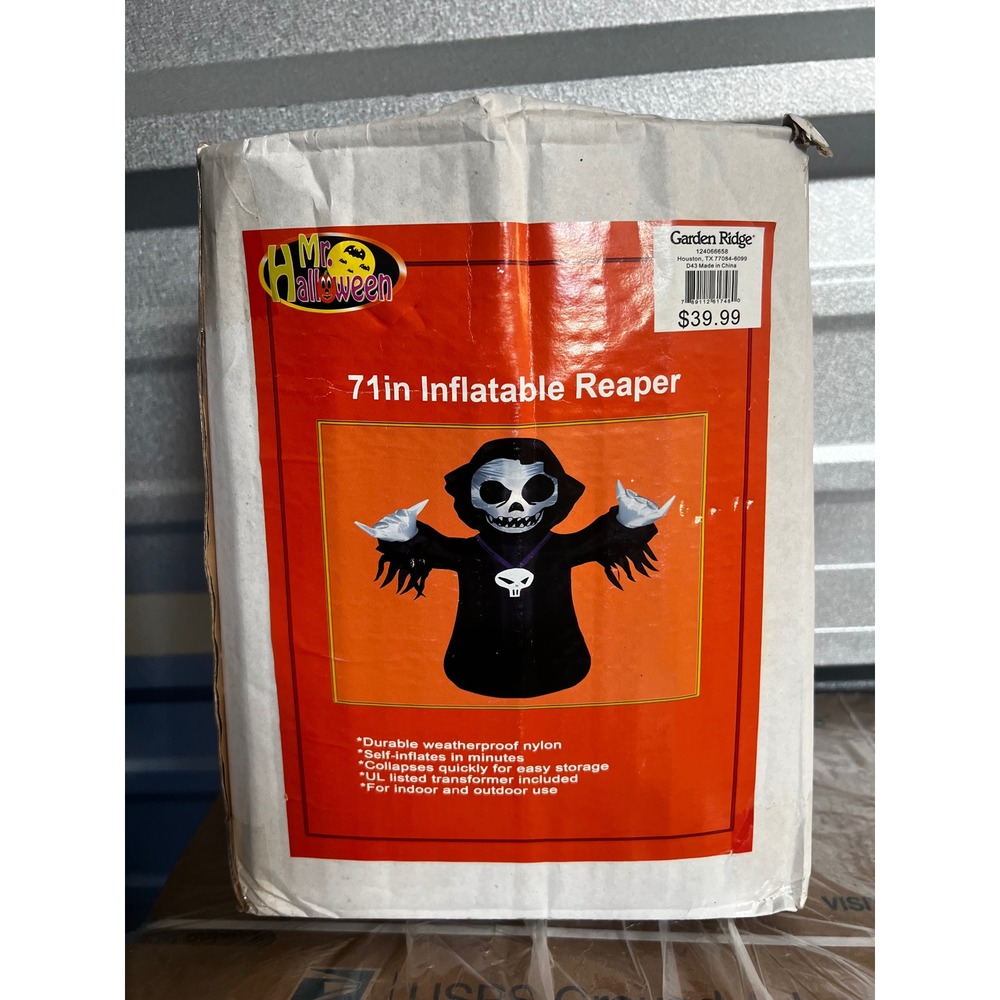 Mr Halloween 71in Inflatable Reaper Garden Ridge Black Yard Decor 124066658